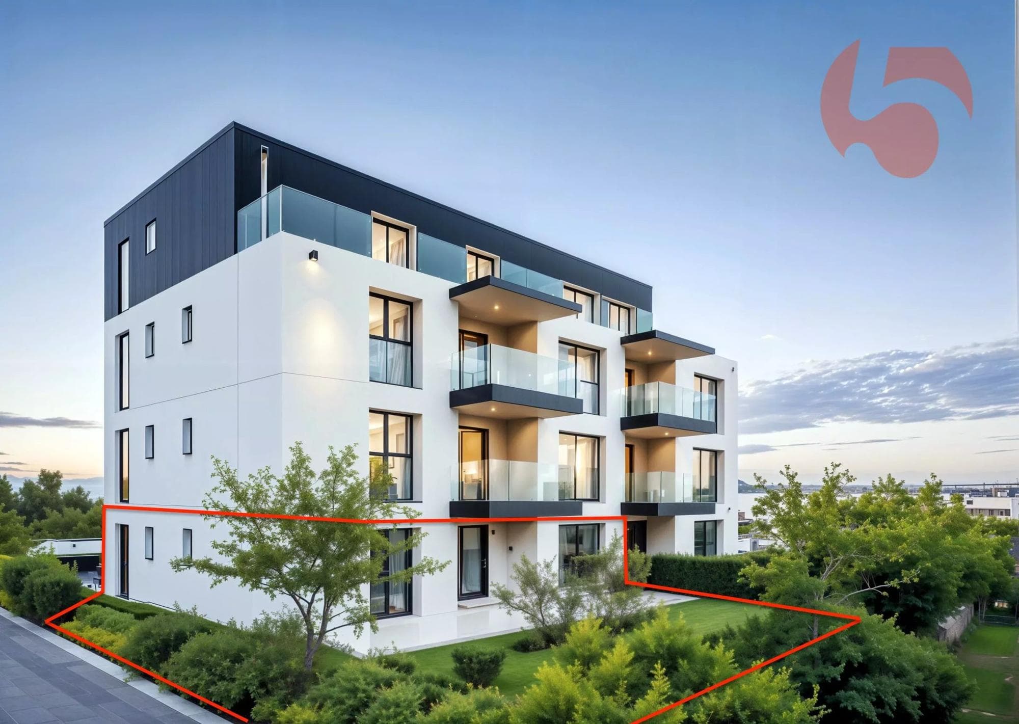 Bel appartement de standing au rez-de-chaussée dans immeuble contemporain aux lignes épurées !