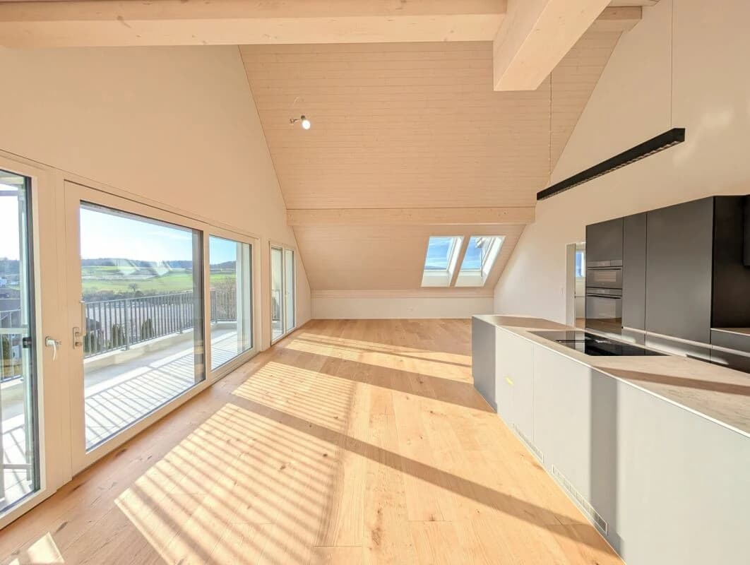 Geniessen Sie die Aussicht über die Dächer von Aesch ZH