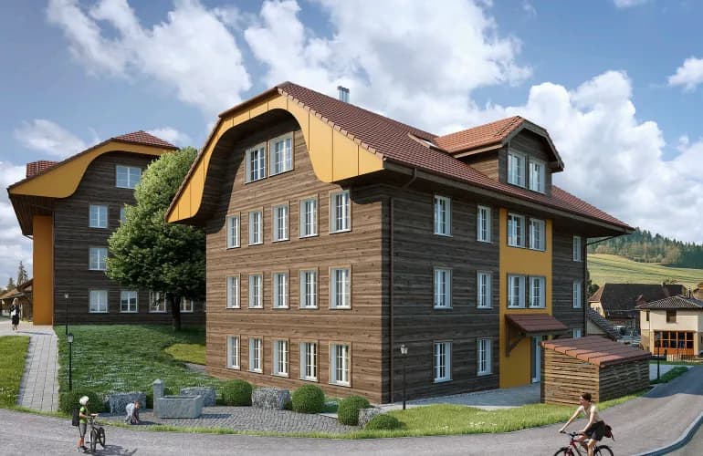 Neubau trifft ländliche Idylle  3.5-Zimmer-Wohnung mit historischem Flair