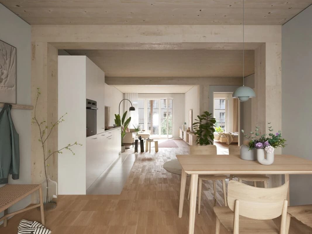 Aeschbachquartier Aarau - Hofhaus: Grosszügige 2.5 Zimmerwohnung mit Terrasse