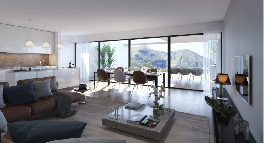 Moderne 2,5-Zimmer-Neubauwohnung in LuminoModerno appartamento di 2,5 locali di nuova costruzione a Lumino