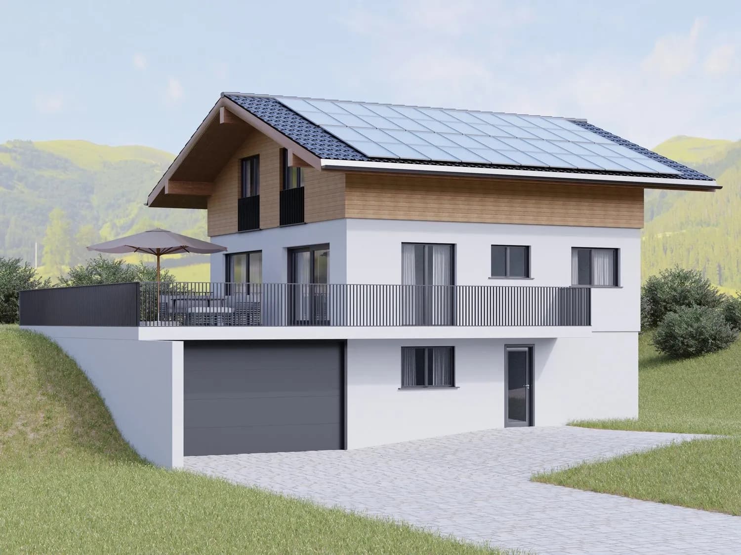 Neubau 5-Zimmer Einfamilienhaus angrenzend an die Landwirtschaftszone