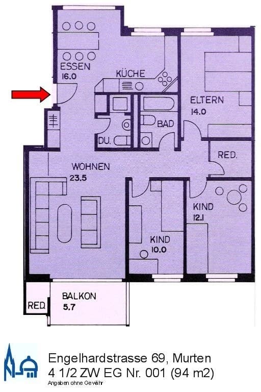 4.5-Zimmerwohnung im EG im idyllischen Engelhardquartier in Murten