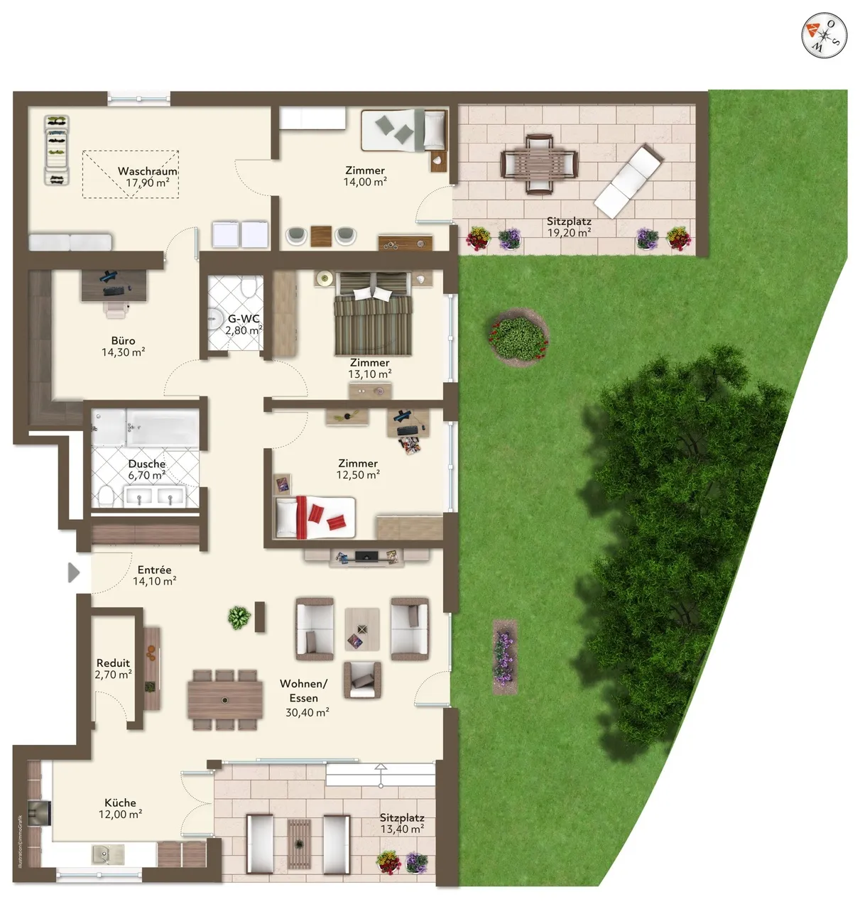 Helle 4½-Zi-Gartenwohnung mit Carport und Garten