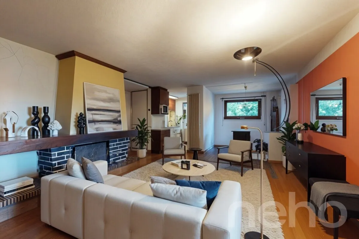 Appartement 4,5 pièces avec jardin, vue montagne et garage