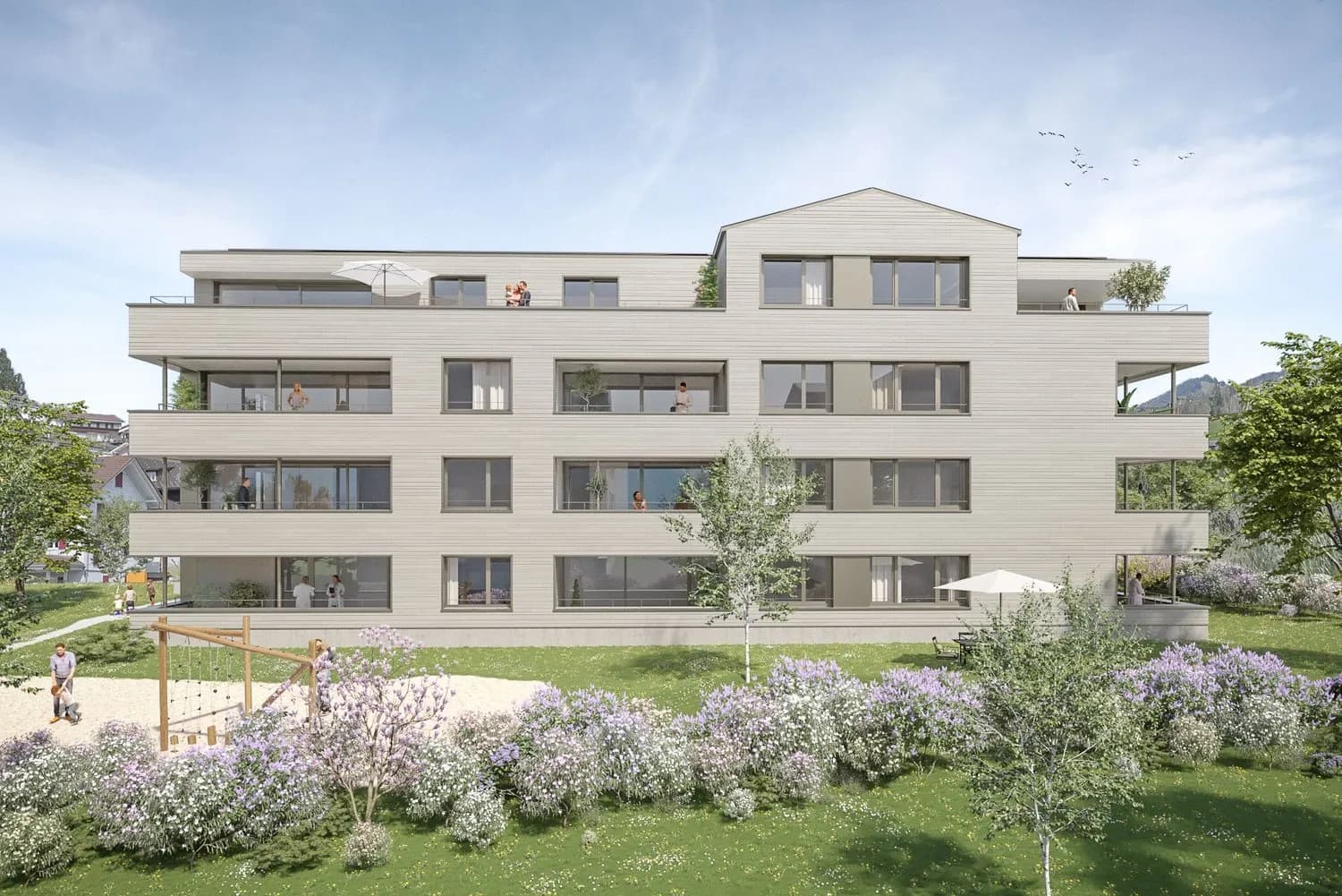 Moderne 5.5-Zimmer Neubauwohnung in Sattel