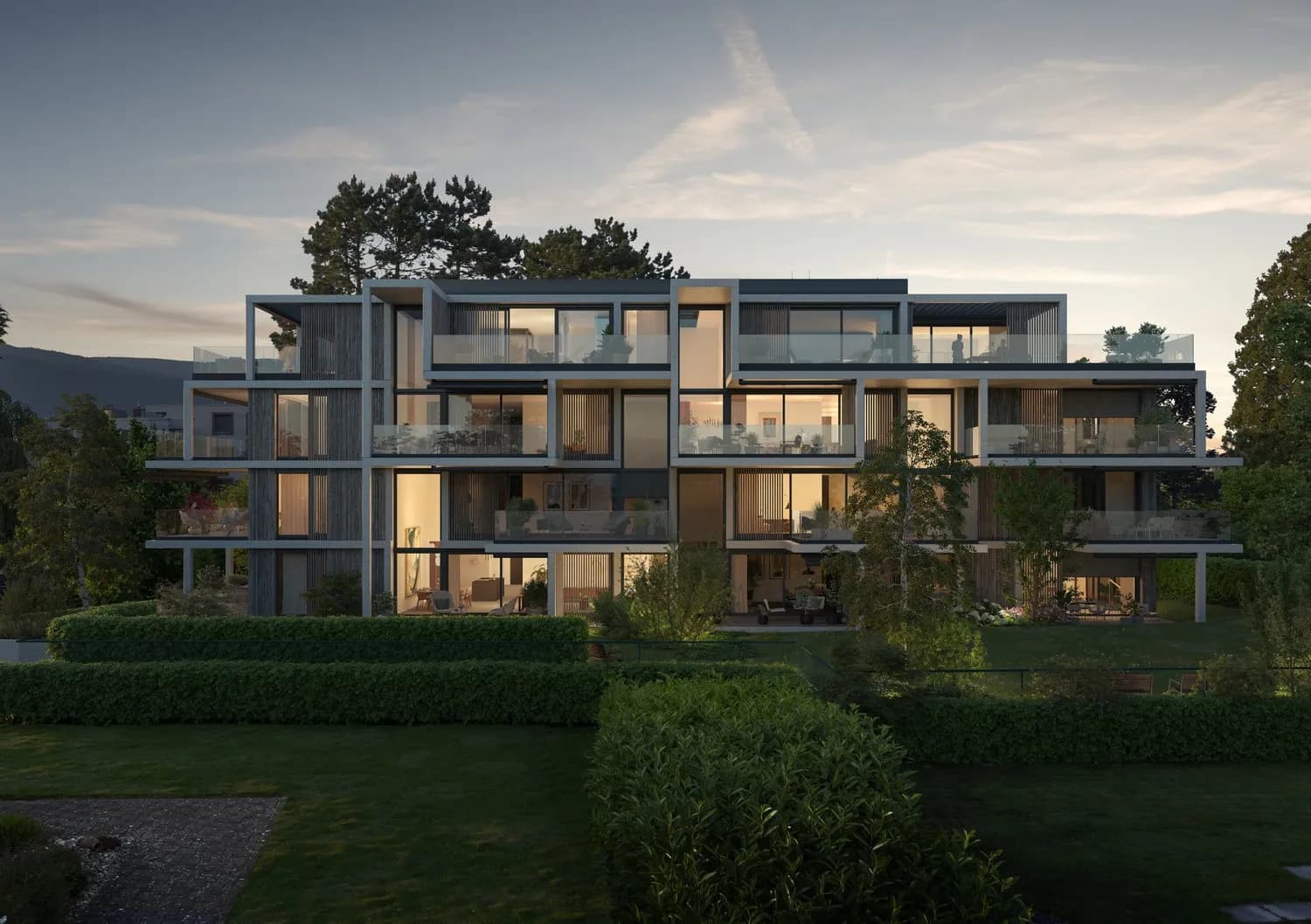 ARCHITEKTONISCHES MEISTERWERK: 5.5 ZIMMER GARTENWOHNUNG MIT HERRLICHR WEITSICHT IN GEROFLINGEN