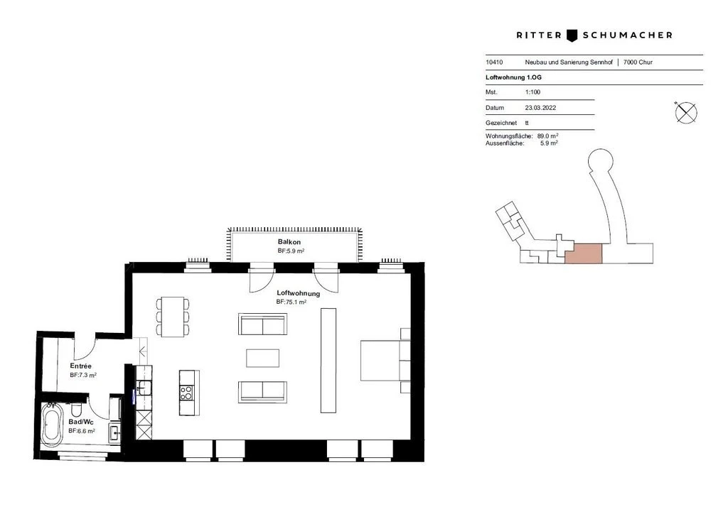 Loftwohnung in historischem Gebäude