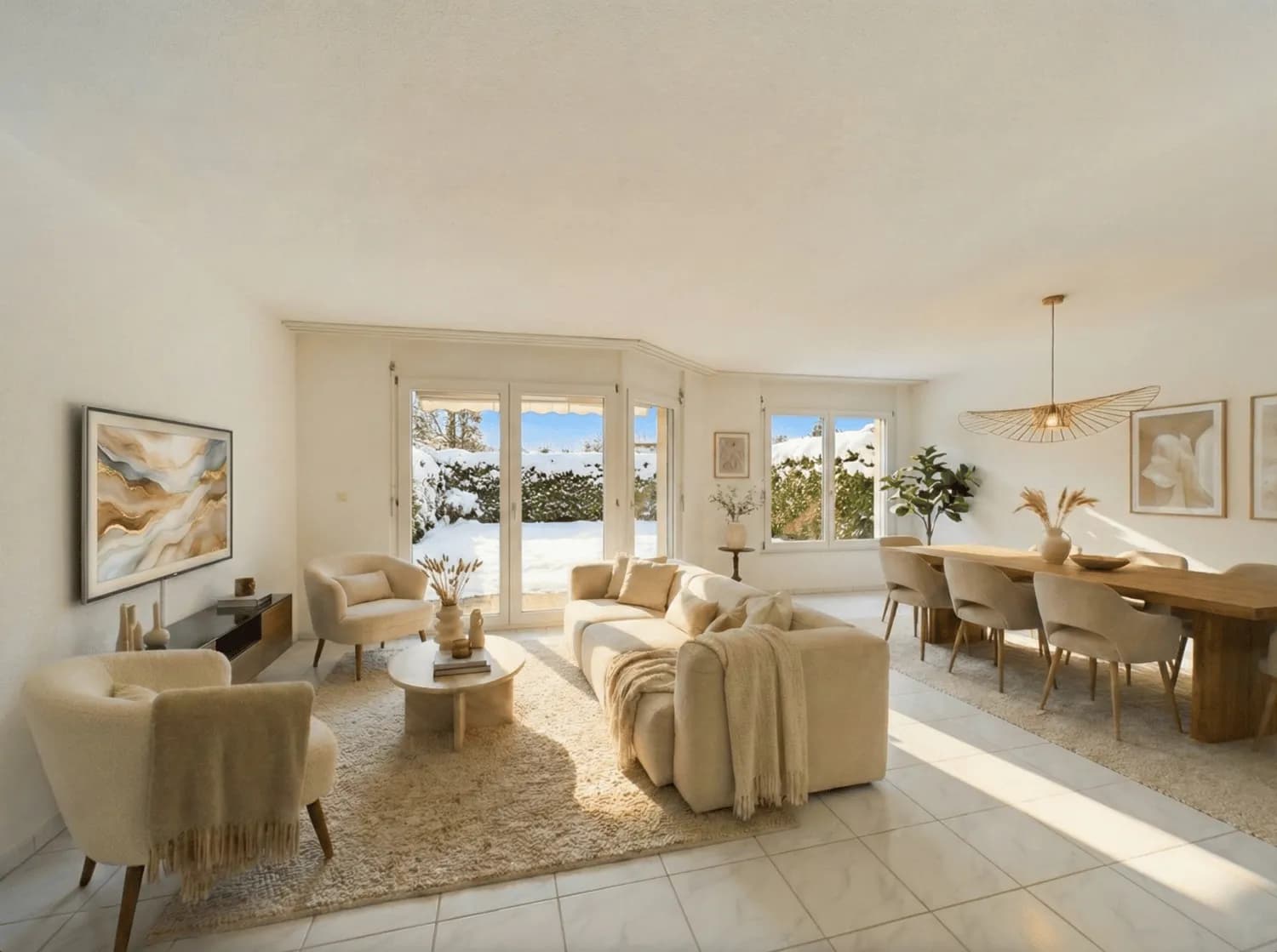 Charmante 3.5 Zimmer Wohnung mit Gartensitzplatz und privatem Garten in Samstagern