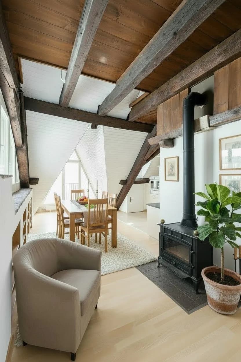 Originelle 5½-Zimmer-Dachwohnung mit Cheminée