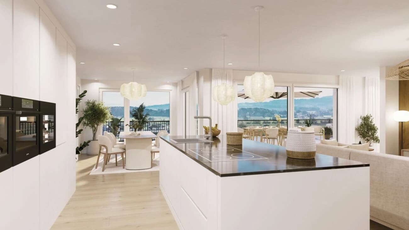 Moderne Skulptur mit Weitsicht: Neubauwohnungen am Galtberg