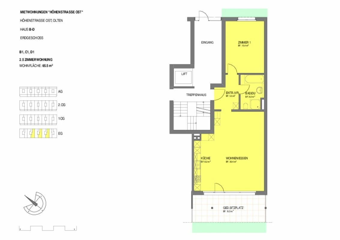 Olten / 2.5 Zimmer Gartenwohnung B1