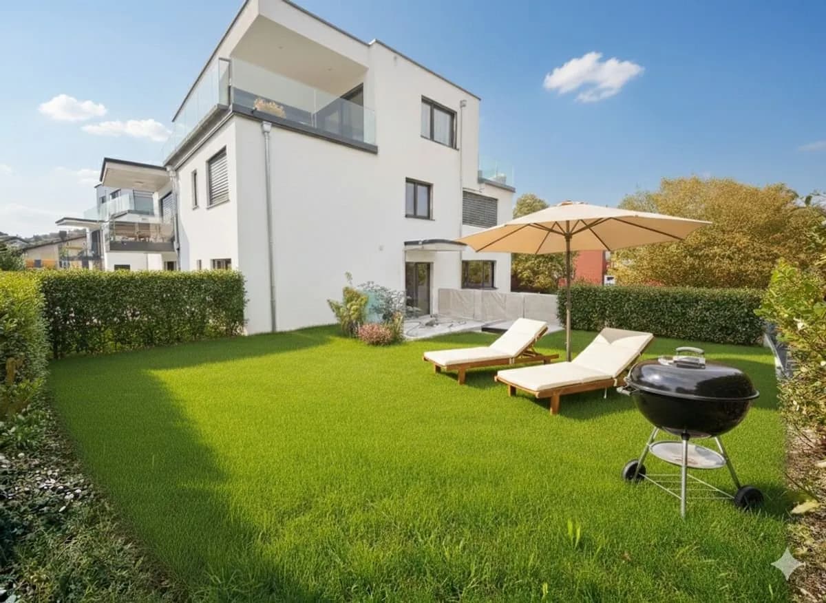 NEUBAU AN TOPLAGE MIT GROSSZÜGIGEM SITZPLATZ (88 M²) SOWIE EIGENER WASCHKÜCHE UND KELLER (23 M²) DIE WOHNUNG KANN AUF WUNSCH AUCH MÖBLIERT GEMIETET WERDEN.