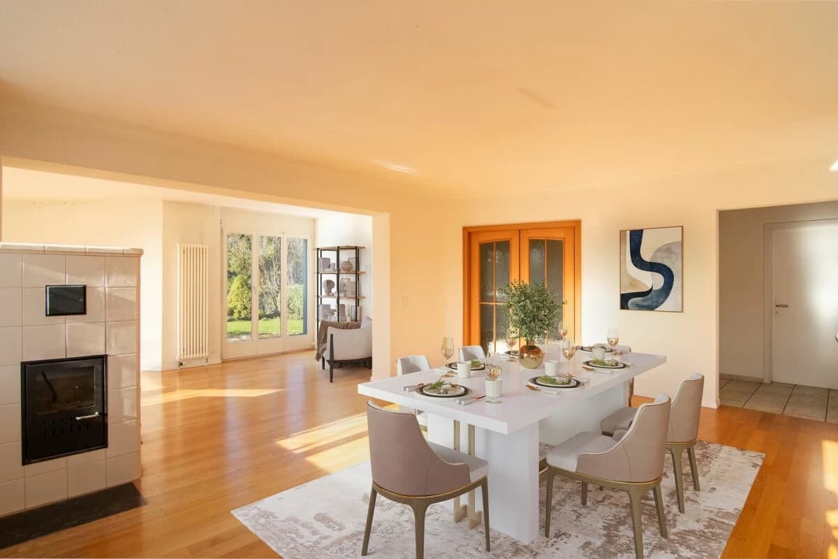 Grosszügiges 6-Zimmer Doppeleinfamilienhaus mit Landhauscharakter und sonnigem Garten in ruhiger Lage nahe Bern.