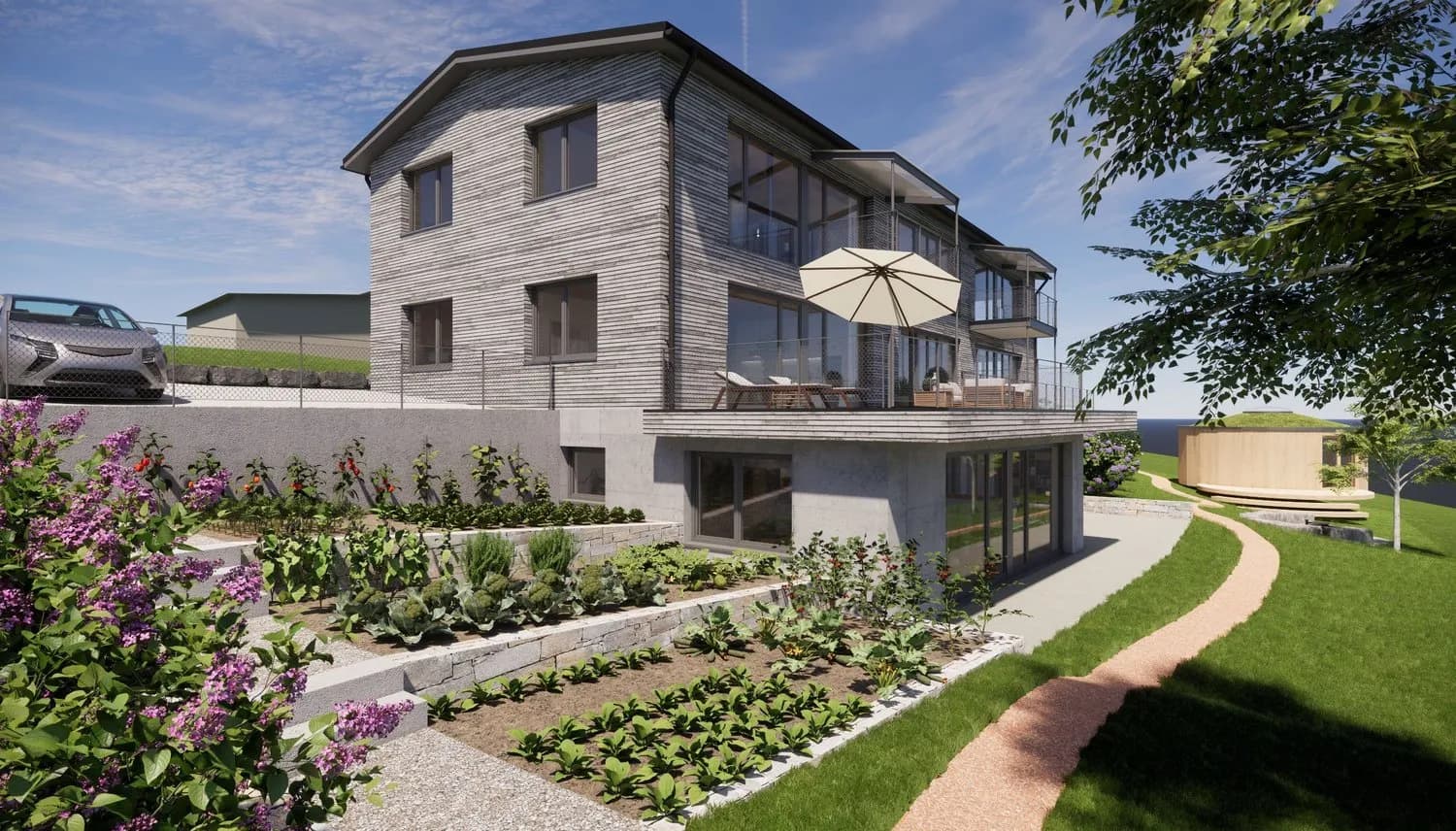 Ökologische 2.5-Zimmer-Wohnung mit grosser Terrasse in Wienacht-Tobel