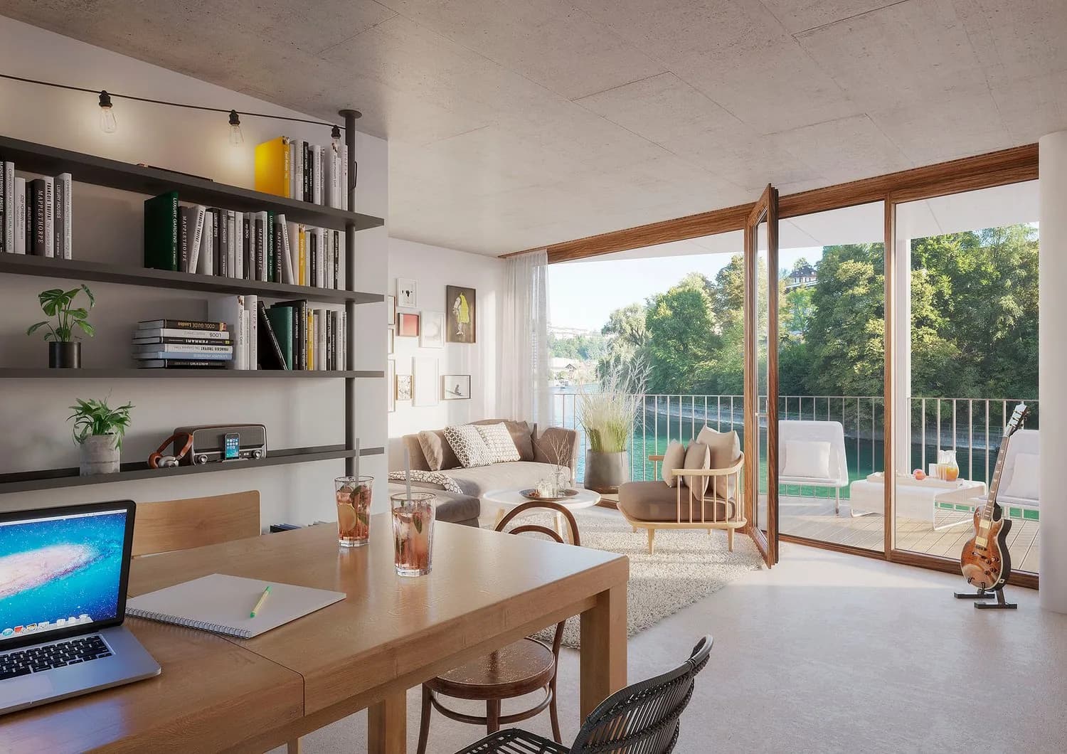 Stilvolle Wohnung mit Reussblick an zentraler Lage