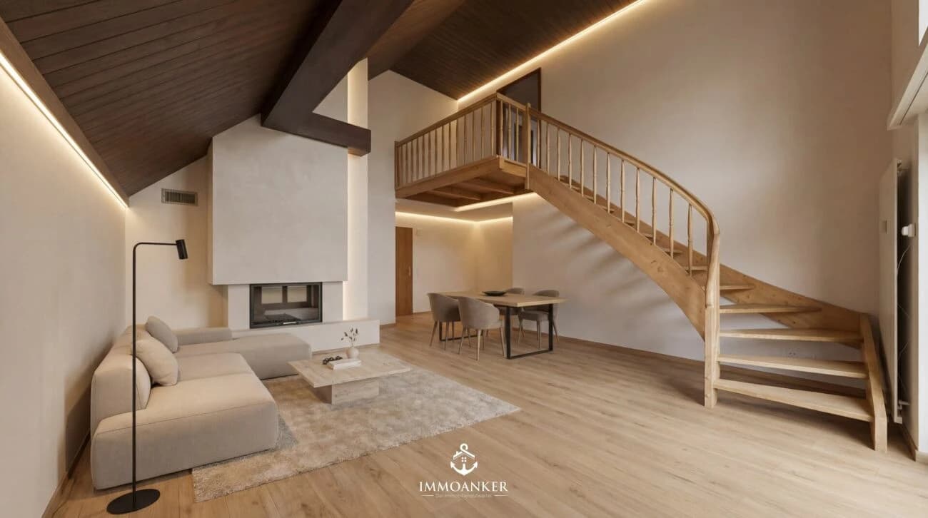 Lichtdurchflutete 4.5-Zimmer-Wohnung mit hoher Raumhöhe und Cheminée in Bottmingen