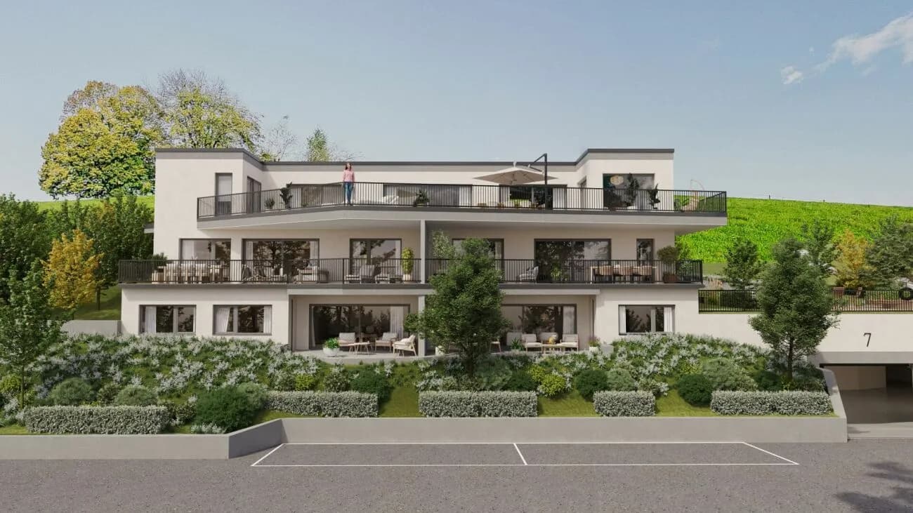 Moderne Skulptur mit Weitsicht: Neubauwohnungen am Galtberg