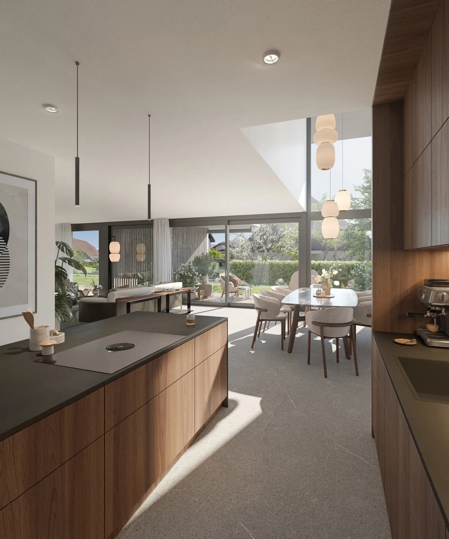 ARCHITEKTONISCHES MEISTERWERK: 5.5 ZIMMER GARTENWOHNUNG MIT HERRLICHR WEITSICHT IN GEROFLINGEN