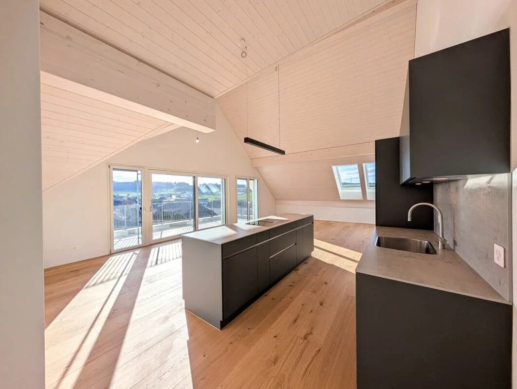 Geniessen Sie die Aussicht über die Dächer von Aesch ZH