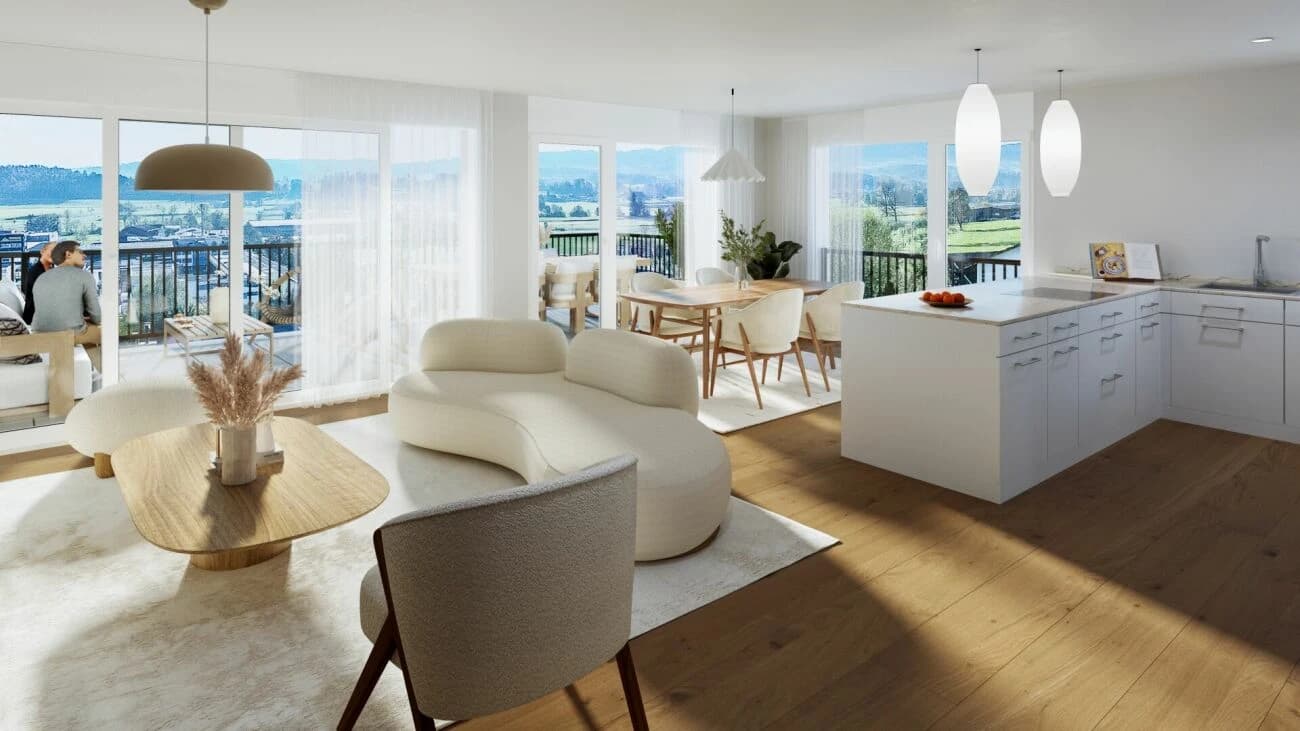 Moderne Skulptur mit Weitsicht: Neubauwohnungen am Galtberg