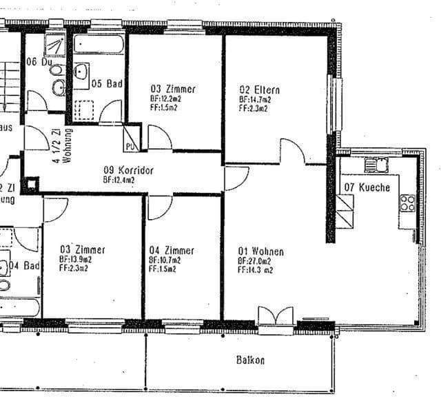 Grosse 4.5 Zimmer-Wohnung mit Aussicht direkt über der Allmend!