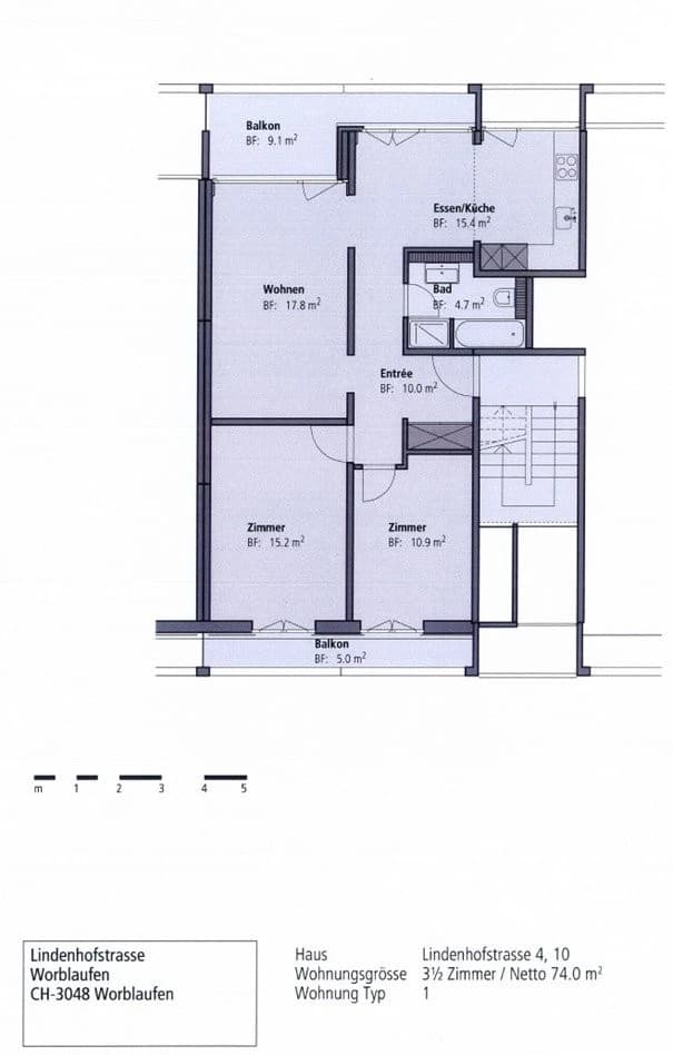 3.5-Zimmer-Wohnung im 4.OG (mit Lift)
