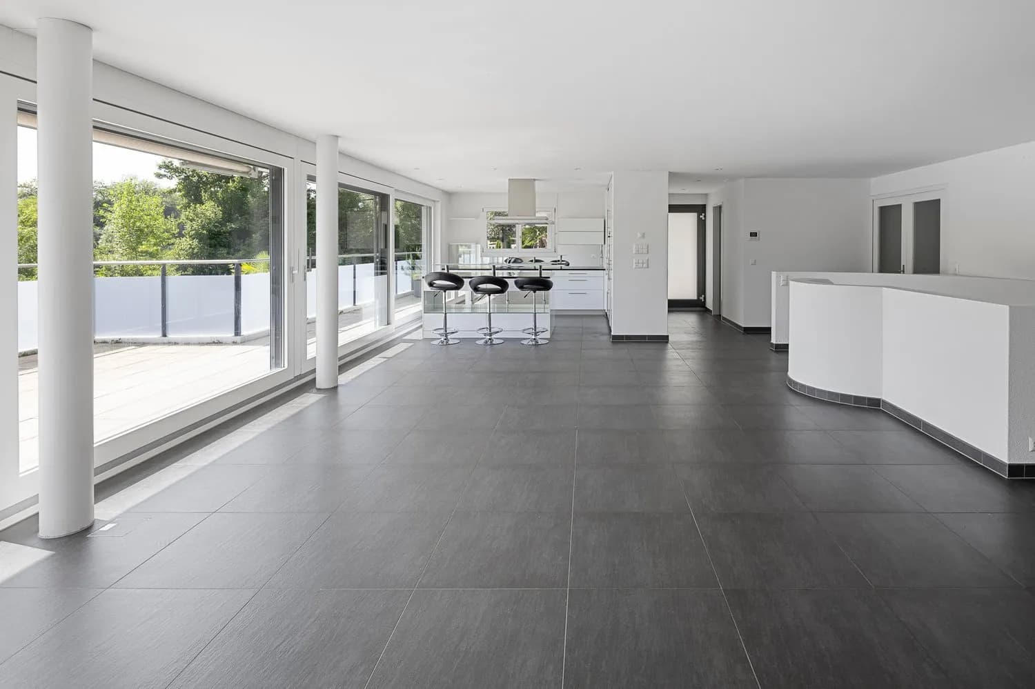 Leben mit Pool, grosser Terrasse und Limmatblick