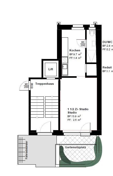Erstvermietung - Parterre Studio mit privatem Garten