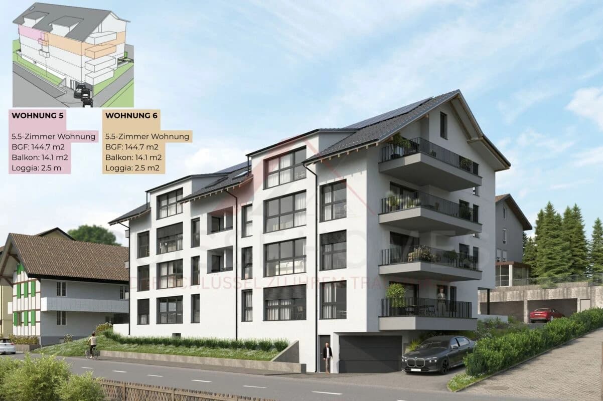 Hochwertiges Wohnen mit Stil & Raum - 5½-Zimmer-Eigentumswohnung «RESIDENCE CENTRO» (2. OG) Süd