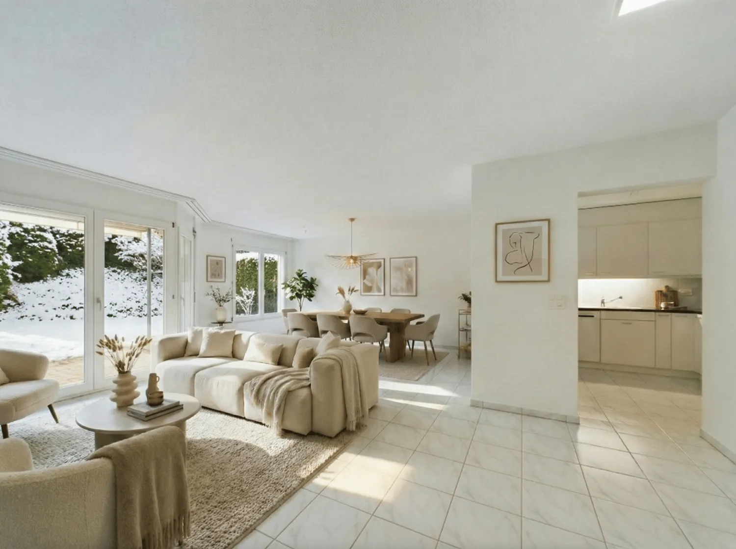 Charmante 3.5 Zimmer Wohnung mit Gartensitzplatz und privatem Garten in Samstagern