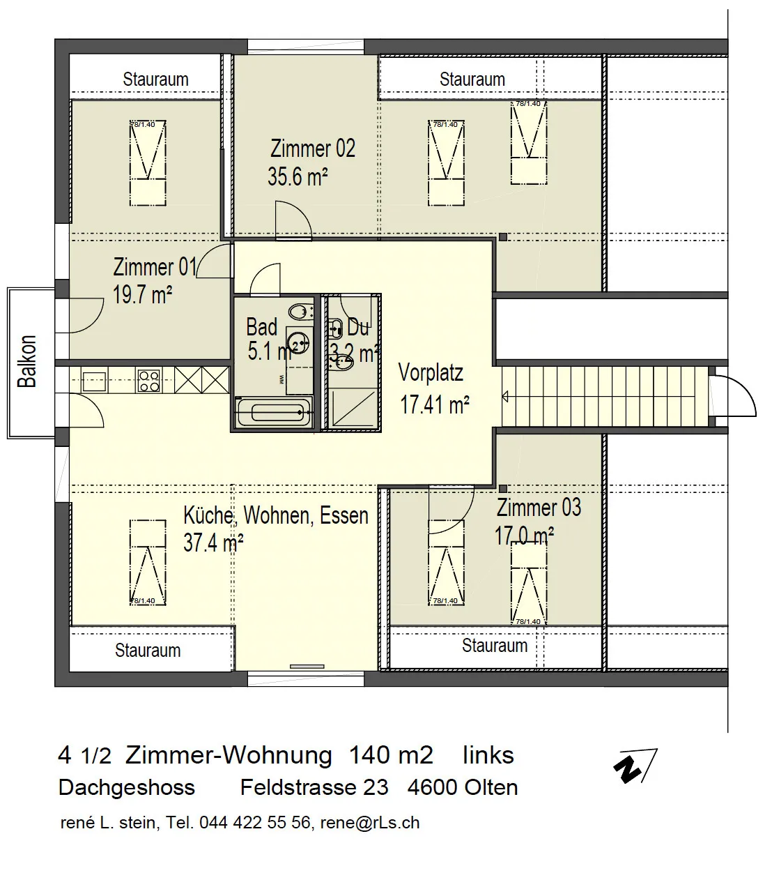 4.5 Zimmer Wohnung DG - städtische Wohnlage