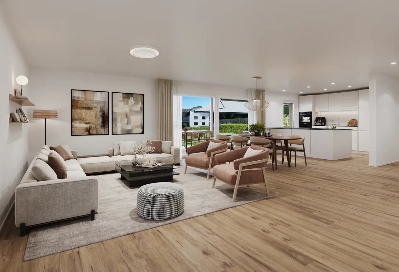 4.5 Z.-Wohnung EG (A), 126 m2 NWF, 35m2 gedeckter Sitzplatz