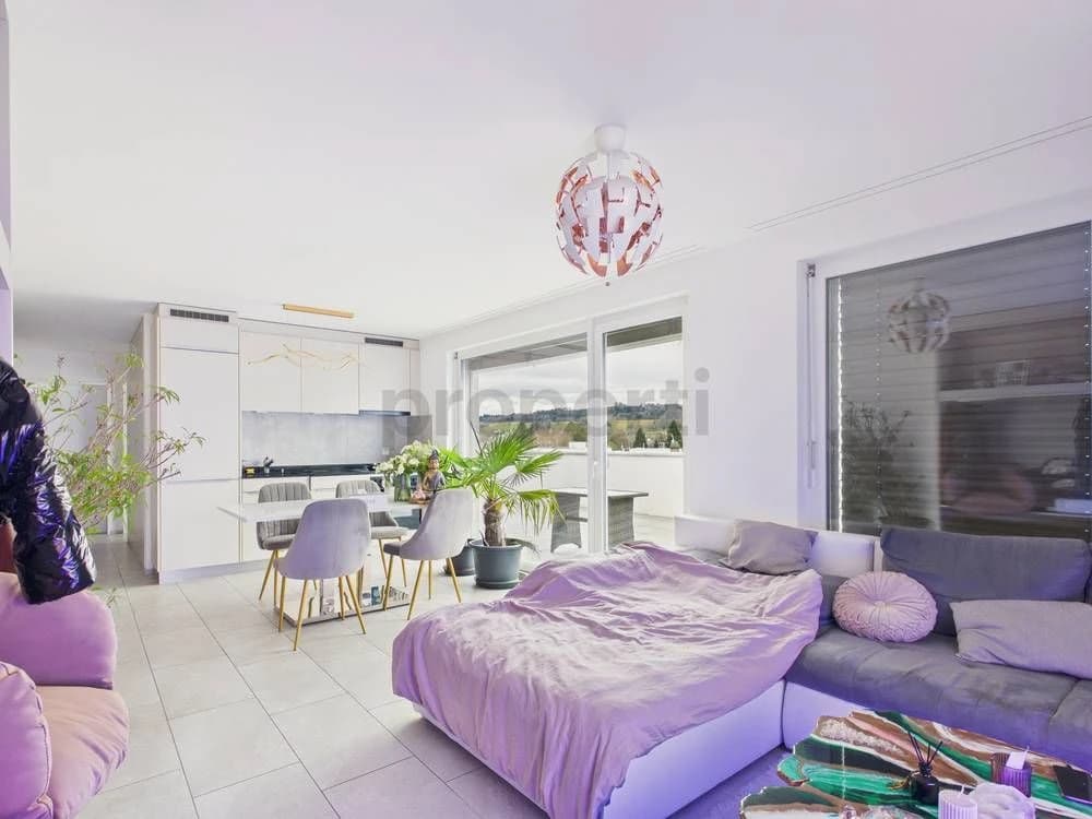 Moderne 2.5-Zimmer-Attikawohnung mit Blick über Menziken