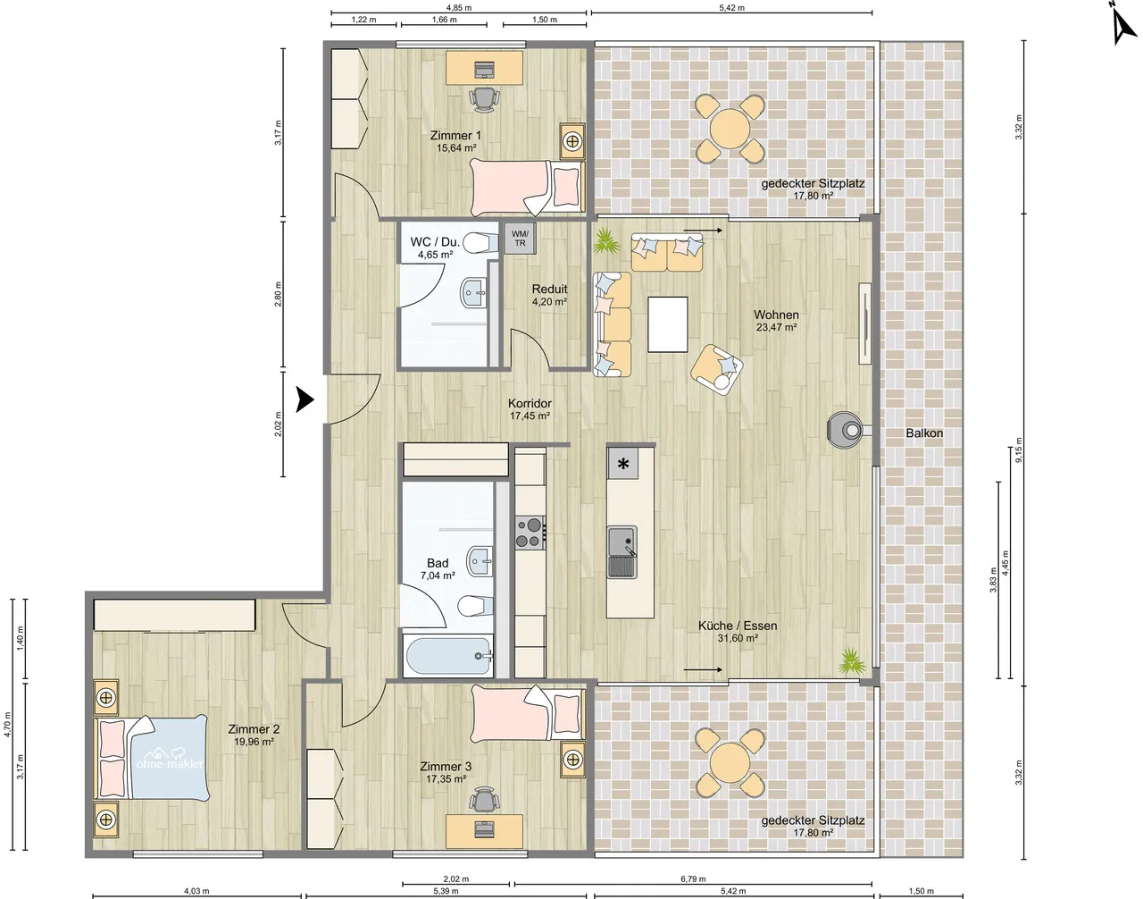 Attraktive 4.5-Zimmerwohnung mit grosser Terrasse und Weitblick