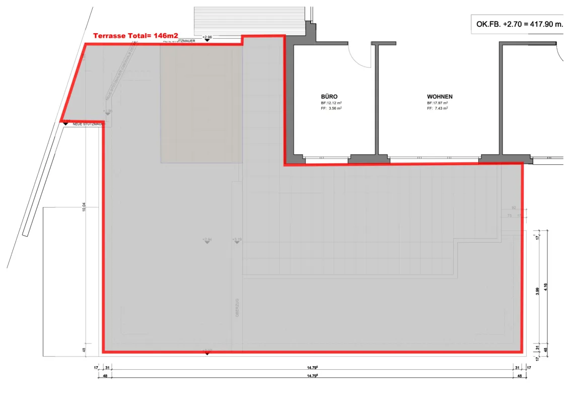 Grosse Sonnenterrasse plus Cheminée im exklusives Terrassenhaus beim Lindli
