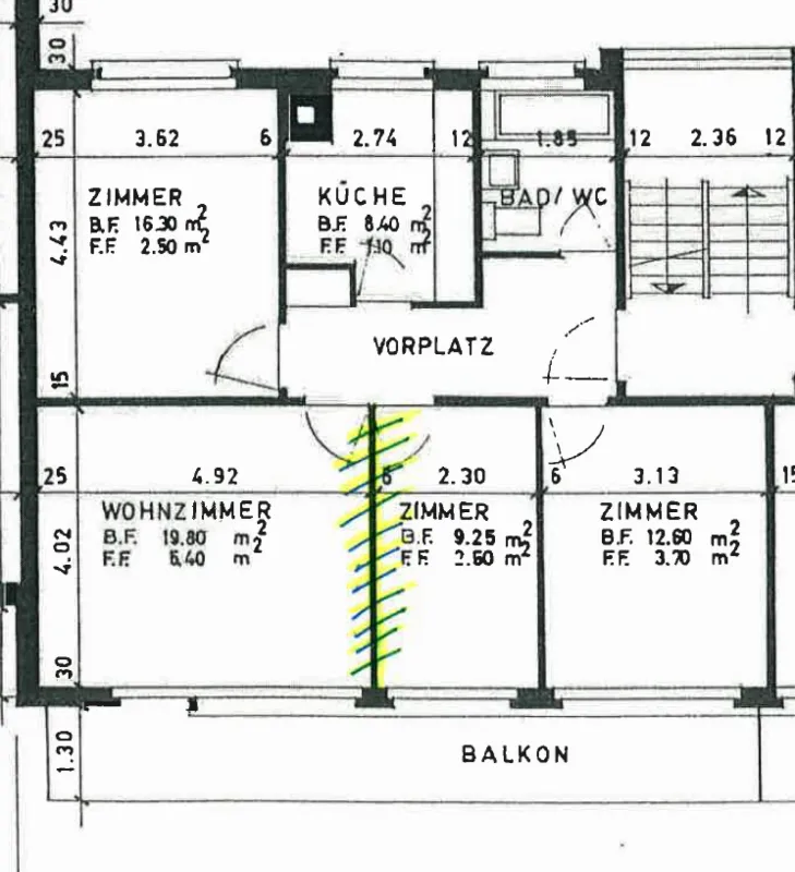 Grosszügige 3-Zimmer-Wohnung im Grünen
