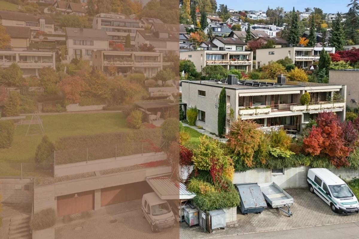 Geräumiges, einseitig angebautes 7.5-Zimmer-Einfamilienhaus mit befahrbarer Lagerhalle