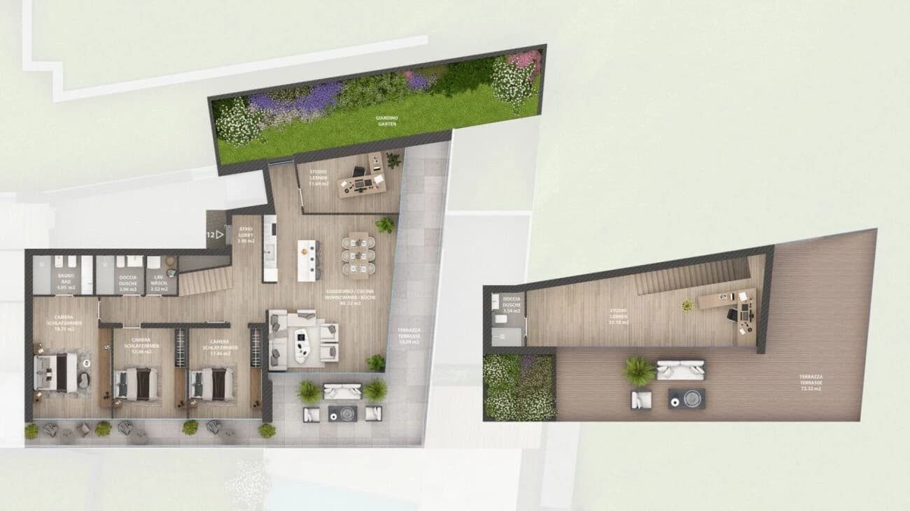 Porta al Paradiso - Locarno Monti - 6.5-Zimmer-Maisonettewohnung 2. OG / Attika (W12)