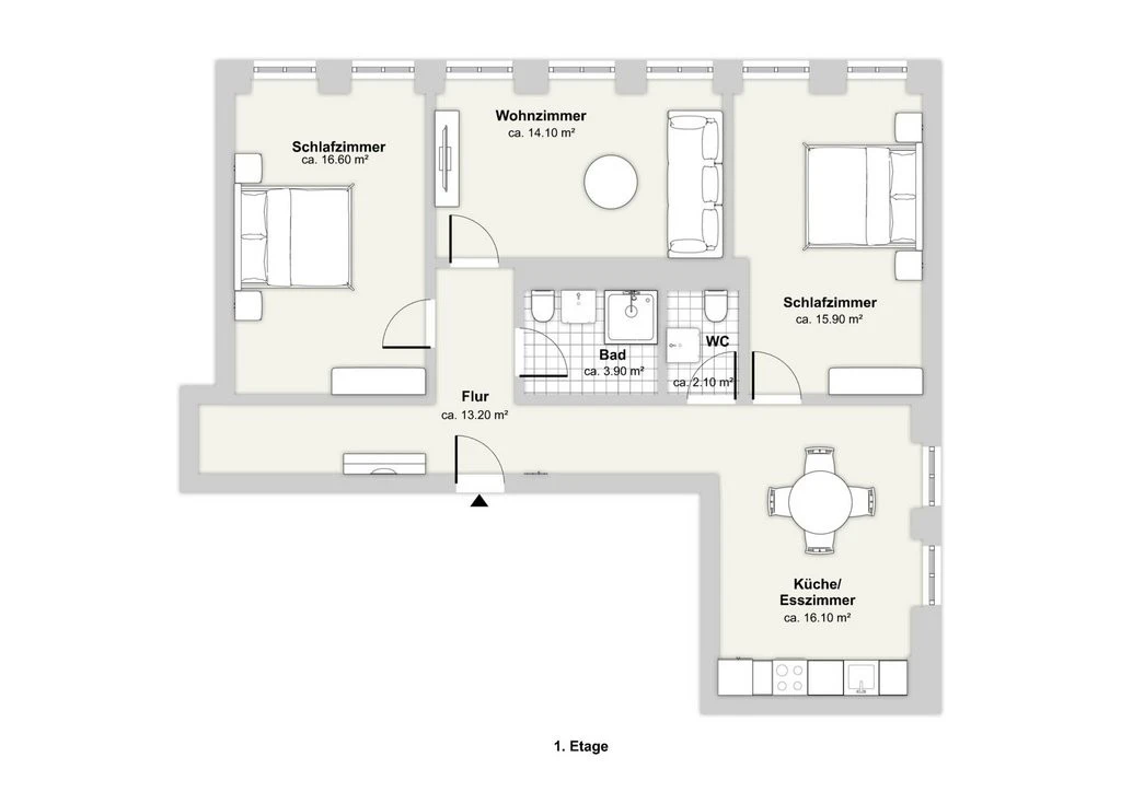 Stilvolle 3-Zimmerwohnung im 1. OG an zentraler Lage in Basel