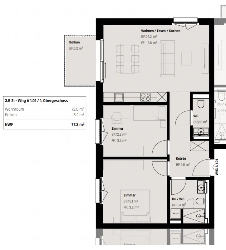 Exklusive 3.5-Zimmer Neubauwohnung - Einziehen & Wohlfühlen