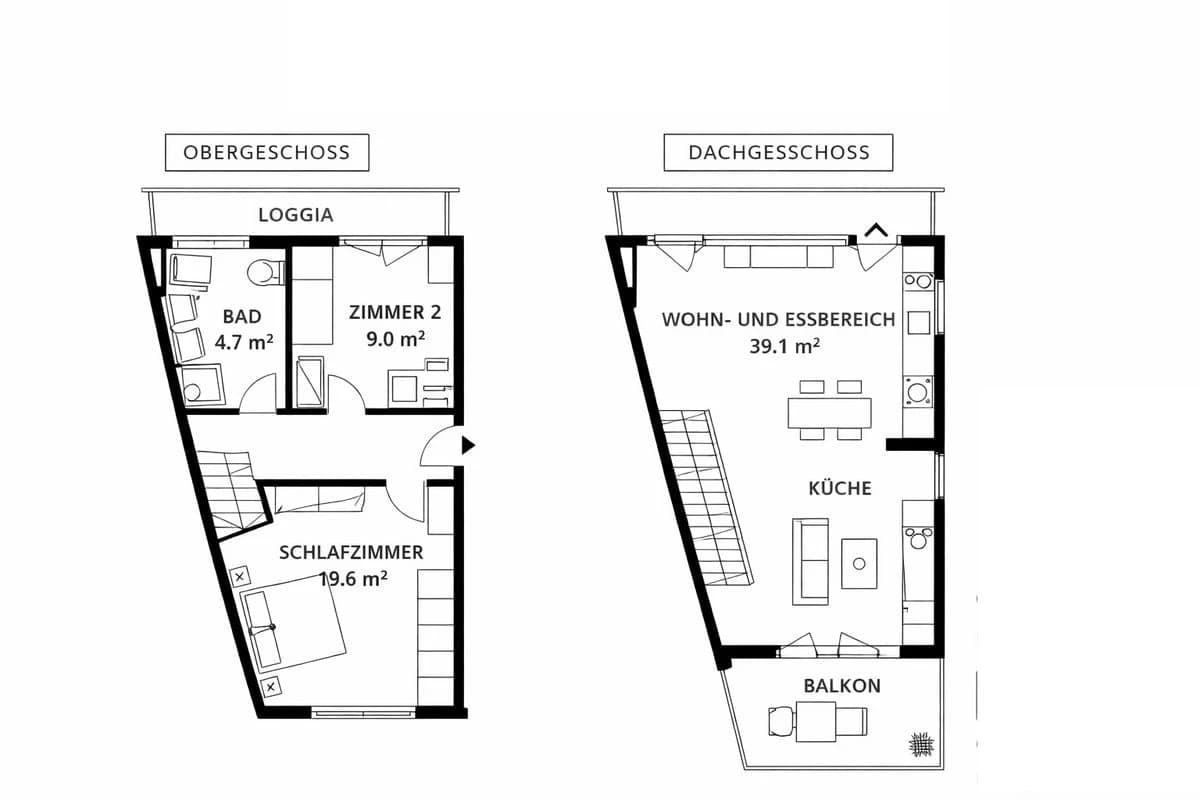 Originelle Maisonette mit unverbaubarer Aussicht