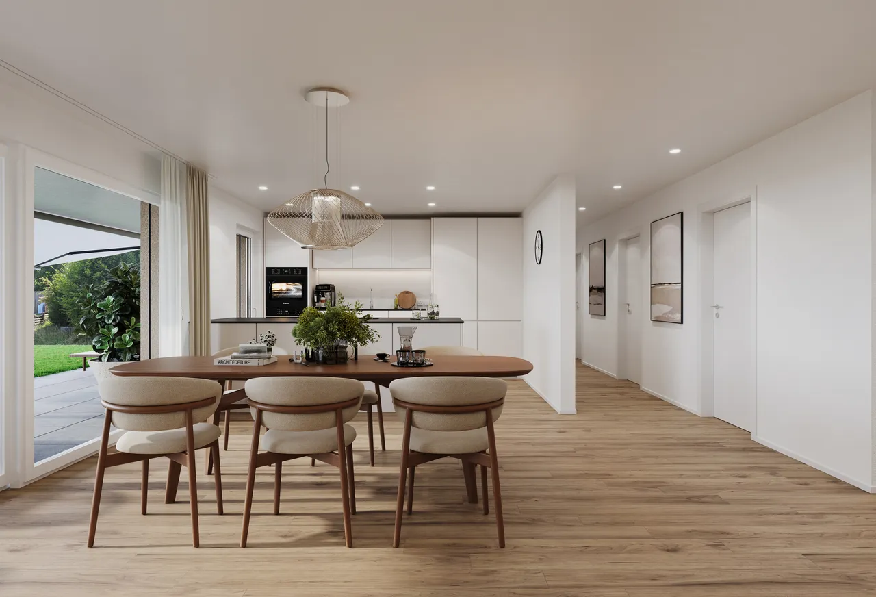 4.5 Z.-Wohnung EG (A), 126 m2 NWF, 35m2 gedeckter Sitzplatz