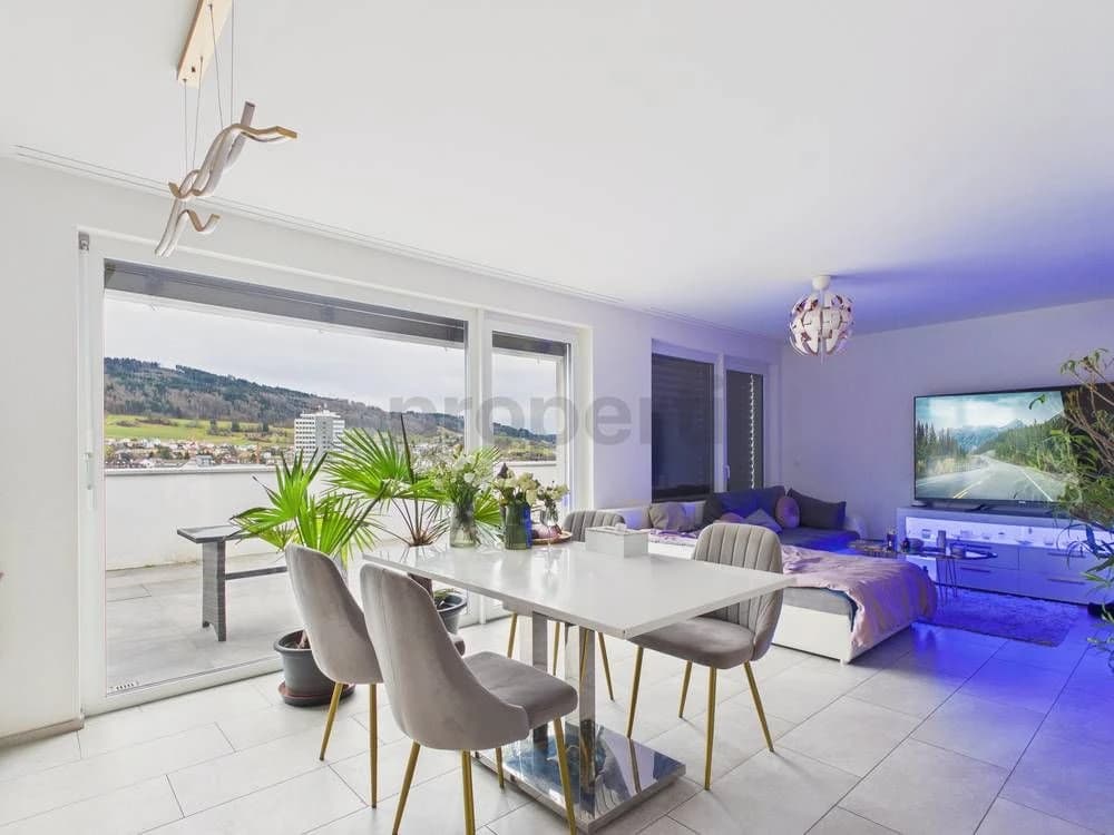 Moderne 2.5-Zimmer-Attikawohnung mit Blick über Menziken