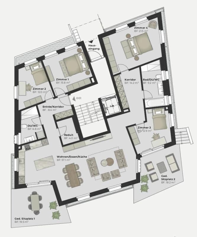 Jenseits des Gewöhnlichen: komfortables Neubauwohnen mitten in Gossau