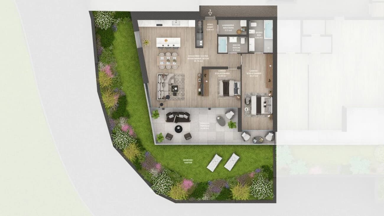 Porta al Paradiso - Locarno Monti - 3.5-Zimmer-Erdgeschoss-Wohnung (W3)