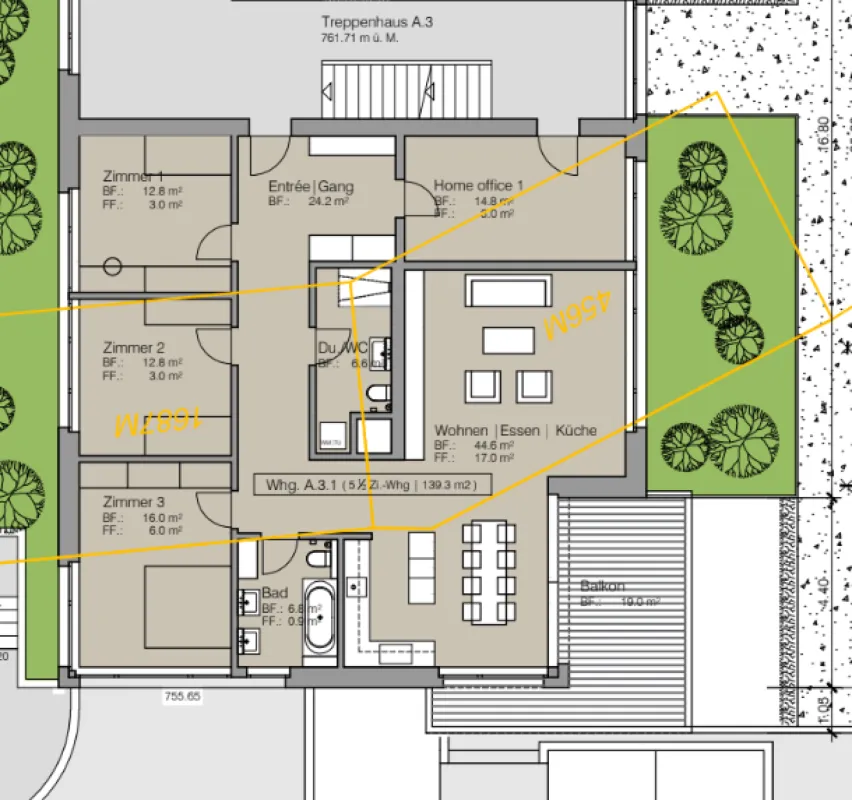Wg. A3.1 mit Homeoffice.