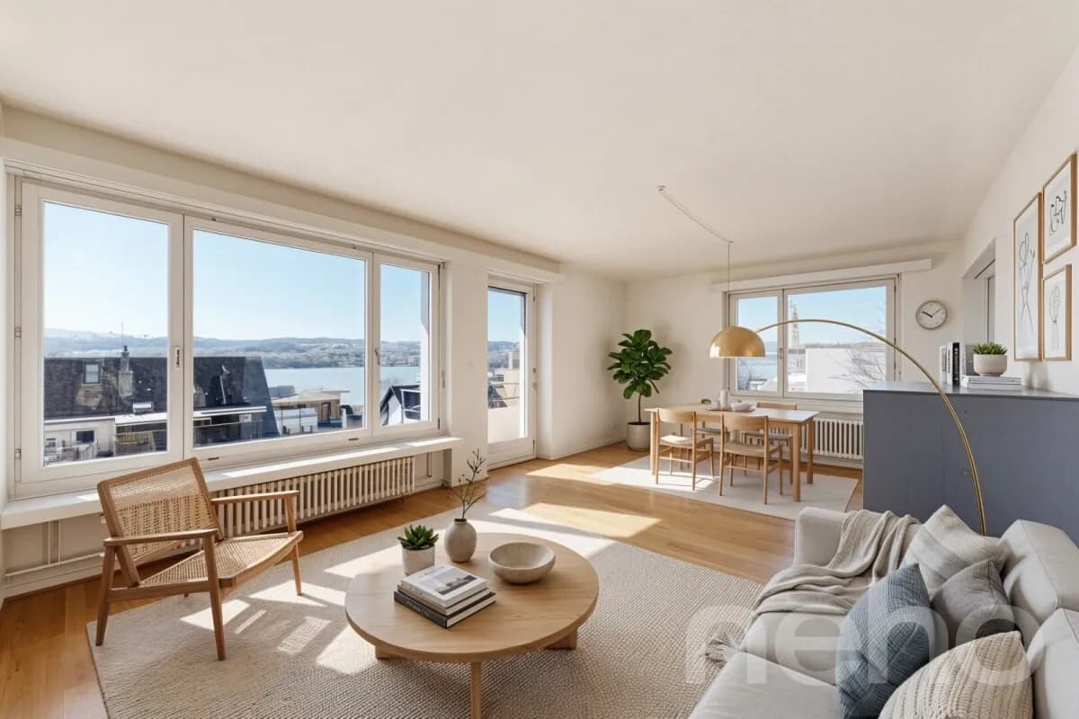 Lichtdurchflutete 4-Zimmer-Wohnung mit See- und Alpenblick in Meilen