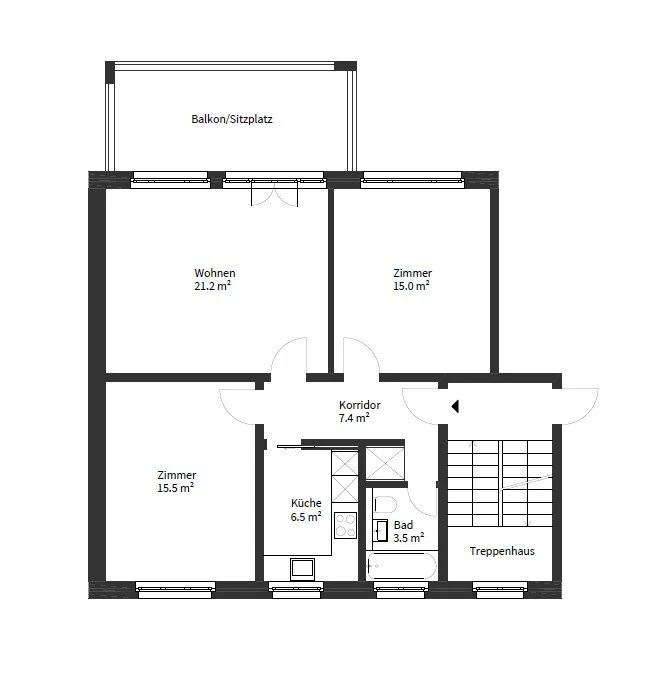 Schöne 3-Zimmerwohnung im Grünen