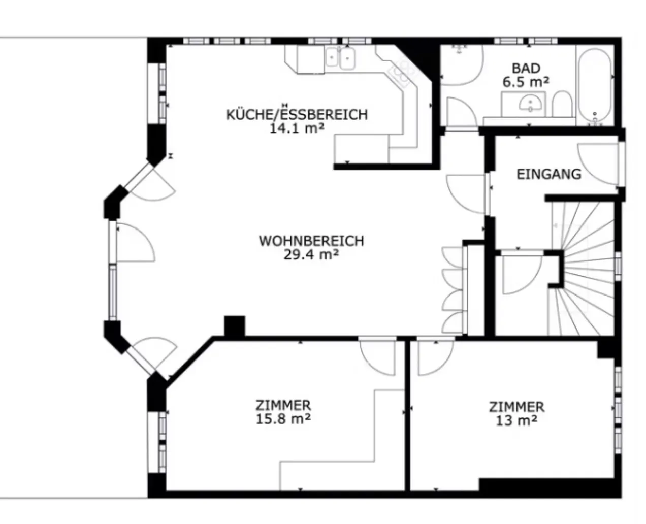 3.5-Zimmer-Wohnung mit Terrasse und Blick auf den See